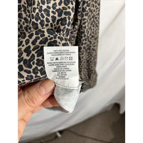 Frank & Oak Leopard Print Blouse Women's Size L - Picture 5 of 10
